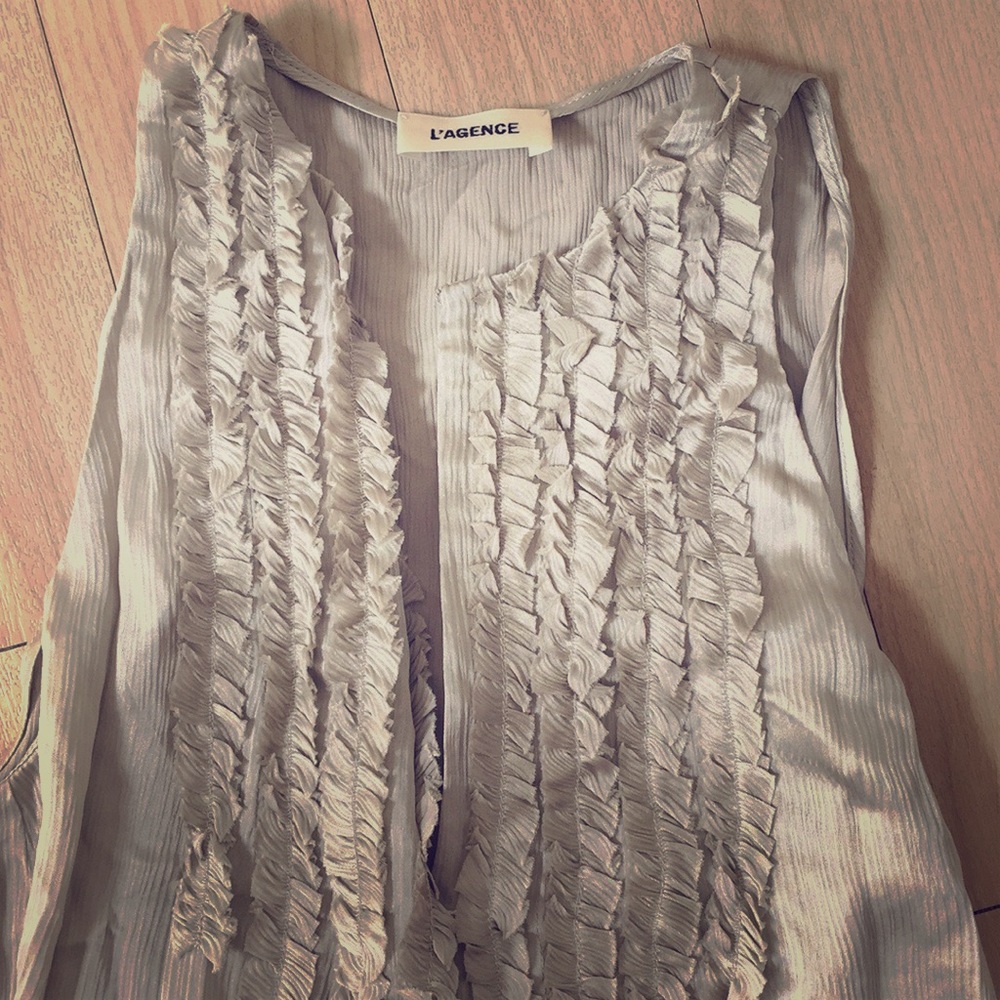 L'Agence Silk ruffle top